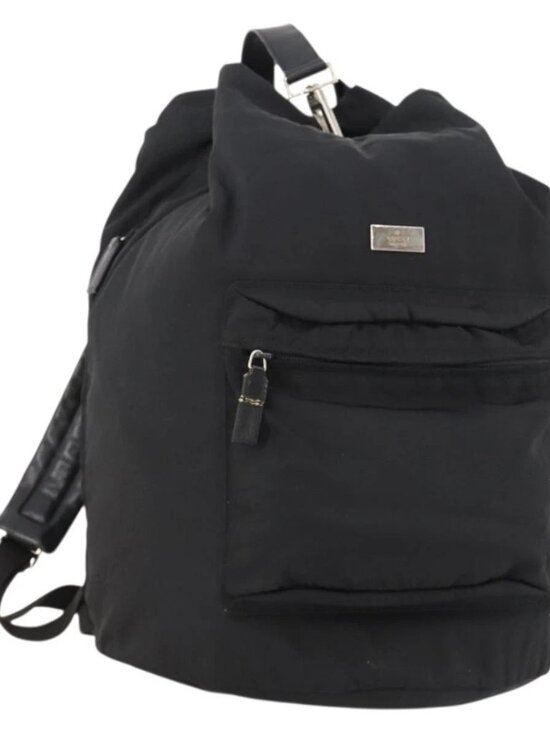 GUCCI Backpack Nylon Black Silver 019 0585 Auth bs33437 main image 11